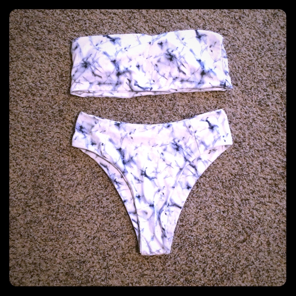 Marble high waisted swimsuit